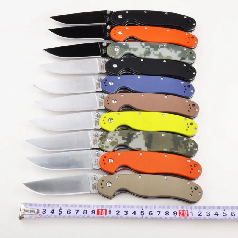 

SUPER EDC RAT Model1 Folding Knife AUS-8 Blade G10 Handle Camping Hunting Survival Knife Outdoor Portable Rescue Multi EDC Tools