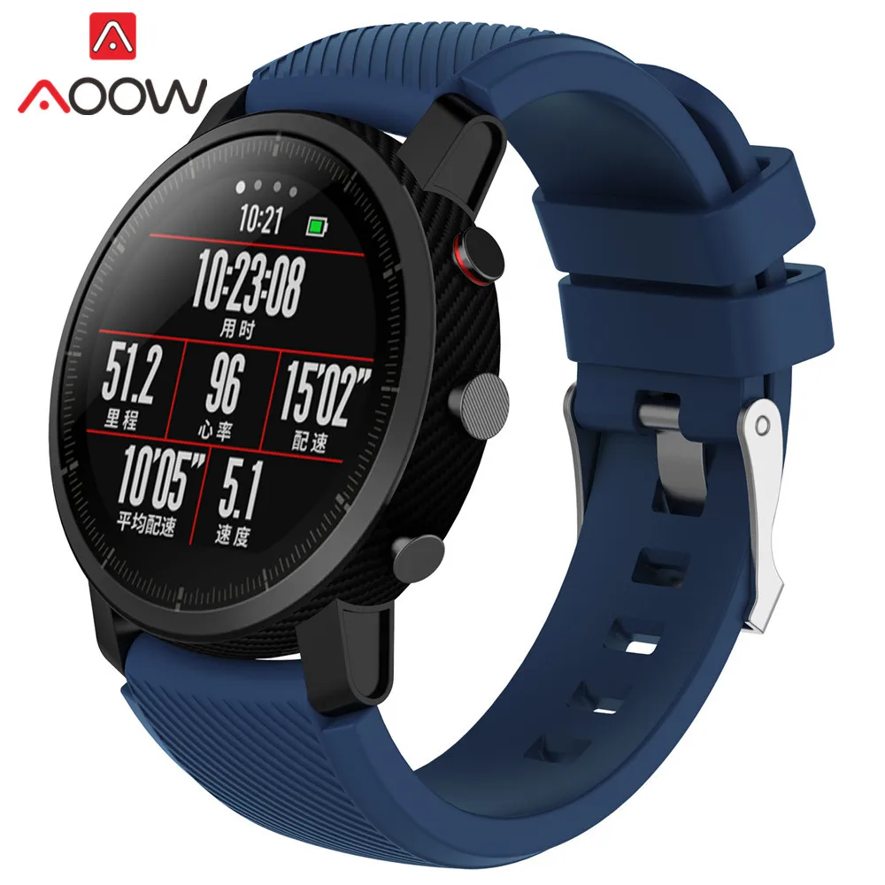 Силиконовый ремешок для часов Huami Amazfit Stratos 22 мм быстросъемный ремешок для часов резиновый сменный Браслет ремешок для Amazfit Pace