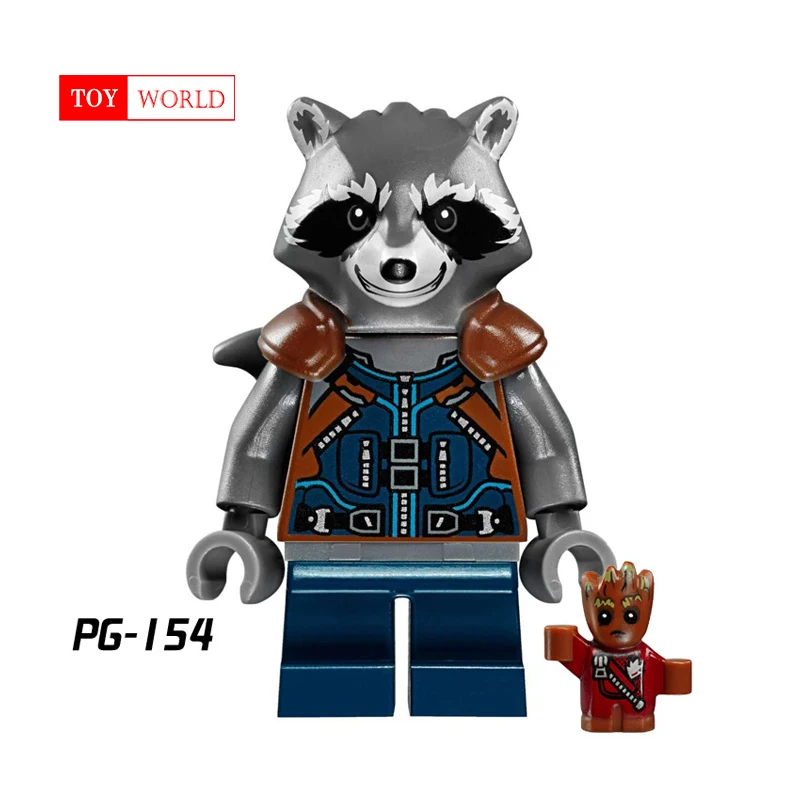 

LEGOINGLY marvel Rocket Raccoon building blocks figures Guardians of the Galaxy model bricks Baby toy for children gifts gh30