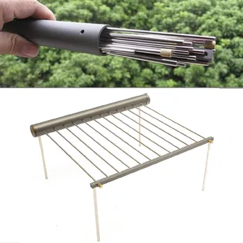 

2018 Hot Outdoor Camping Beach Folding BBQ Barbecue Grill Rack Portable Garden Ultralight Support Stove Metal Stand Cooking Tool