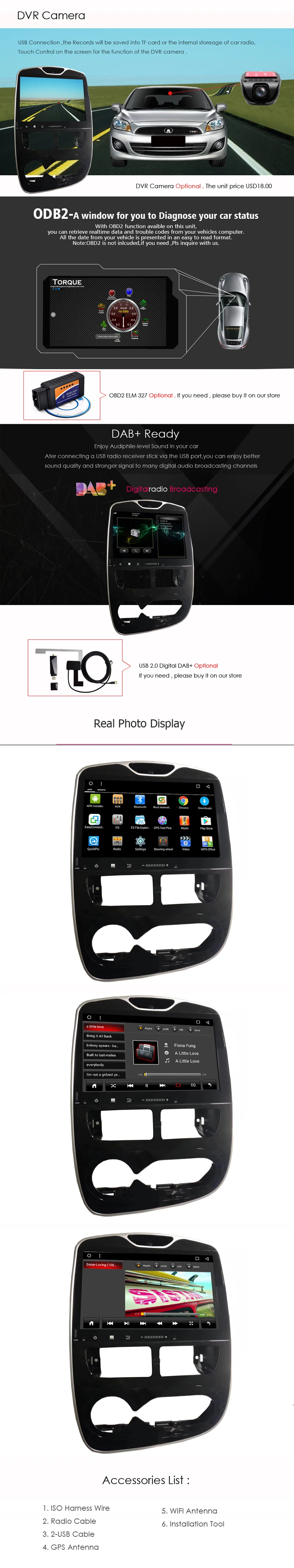 Top 10.1" Android 8.1 Octa Core Car DVD Player for Renault Clio 2016 2018 Car Radio GPS Navigation Multimedia Stereo Head unit 2