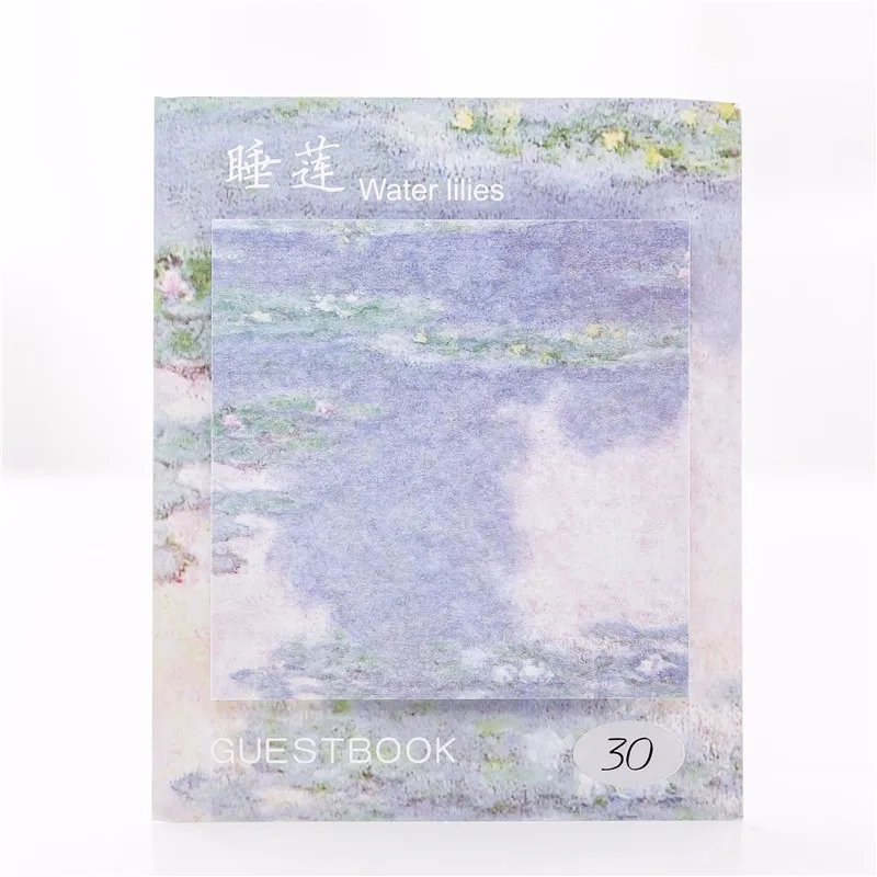 Милый креативный блокнот для заметок, блокнот для заметок, канцелярские бумажные наклейки, офисные школьные принадлежности - Цвет: Water lilies