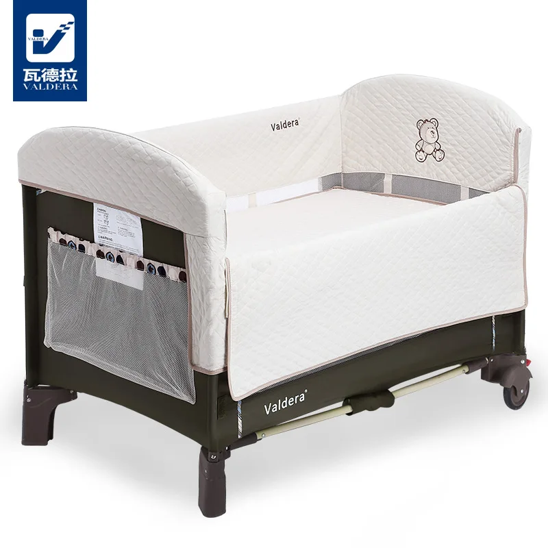 Valdera Baby Bed, Folding Portable Multifunctional Game Cradle Butt Joint Table