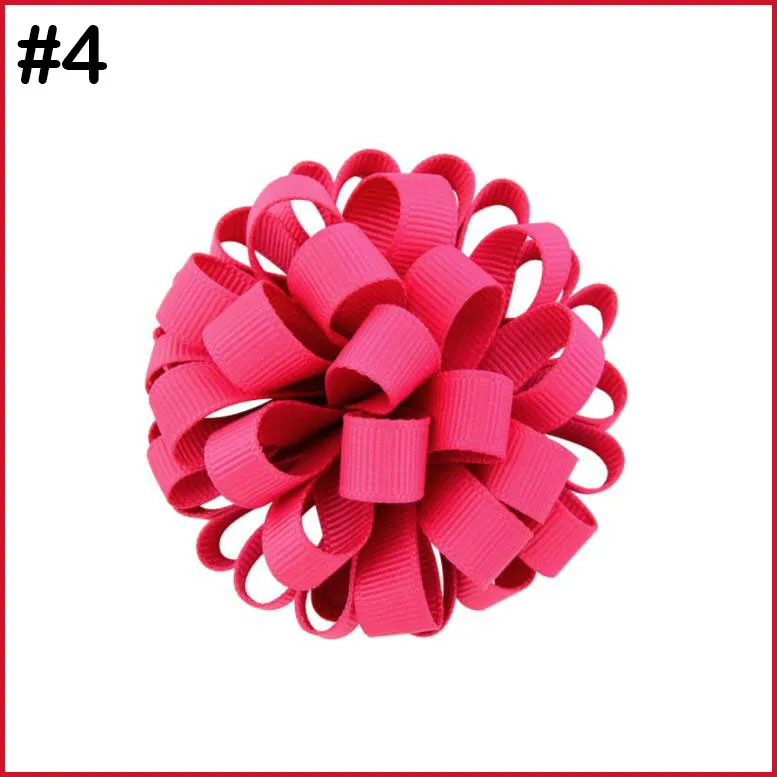 

free shipping 50pcs ball loopy hair bows girl hair pony baby infant hair bows