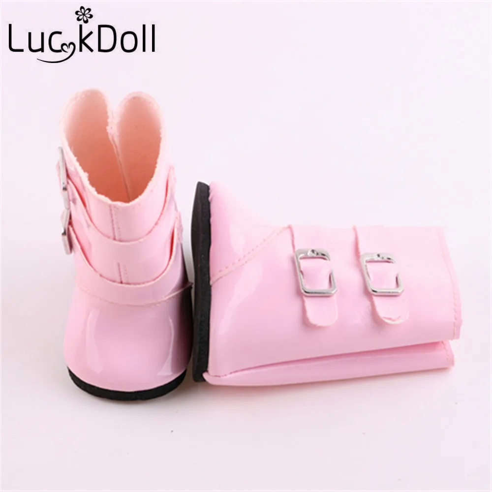 LUCKDOLL 7 пар сплошной цвет дождь BootsFit 18 дюймов Американский 43 см Кукла Одежда Аксессуары для девочек поколение подарок на день рождения