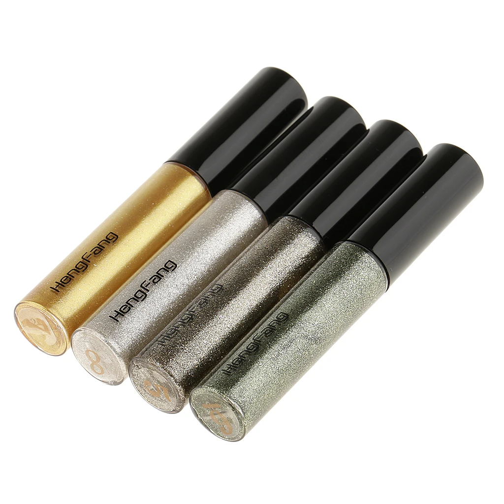4Pcs/Set Sparkling Glitter Metallic Waterproof Liquid Eye liner Eye Party  Wedding Makeup Eye Liner Tools