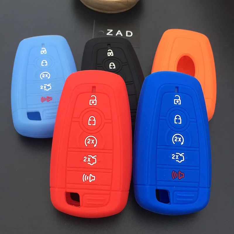 ZAD 5button silicone car key cover case set shell for ford Lincoln MKC MKX MKZ navigator smart | Автомобили и мотоциклы