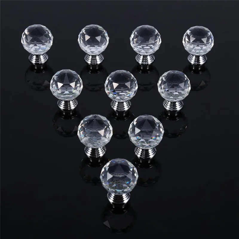 10pcs 2030mm clear crystal glass cabinet knob wardrobe door pull drawer cupboard handle home - Decorative Cabinet Knobs 10pcs 2030mm clear crystal glass cabinet knob wardrobe door pull drawer cupboard handle home - Decorative Cabinet Knobs