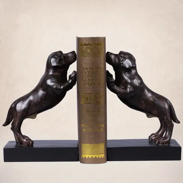 Online A Pair Creative Resin Dog Bookends Book Hold Office Placeholder A Pair Creative Resin Dog Bookends Book Hold Office Supplies American Retro Rural Gift