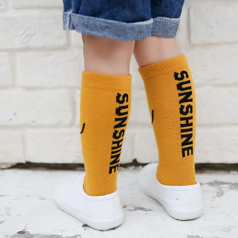 Детские гольфы с узором Smile Sunshine Длинные Хлопковые для маленьких мальчиков