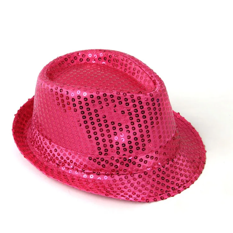 Hot Sale 2018 New Fashion Children Sequins Hat Unisex Jazz Hat Boys And Girls Stage Performance Hat ACA63 (6)