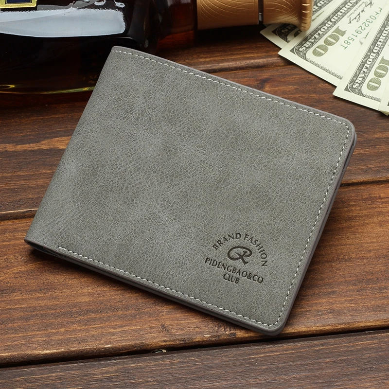 

Men's Wallet Short Student Ultra-Thin Men's Wallet Retro Wallet Male Ticket Holder