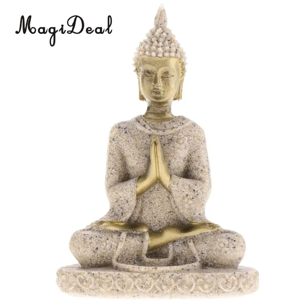 The Hue Sandstone Meditation Buddha Statue Sculpture Hand Carved Figurine Statue Home Decoration 