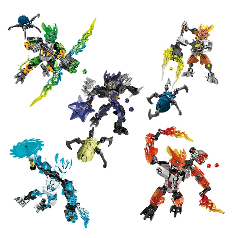 

BIONICLE series XSZ 706 jungle Rock Water Earth Ice Fire protecto action Building Block Compatible Legoingly toys for children