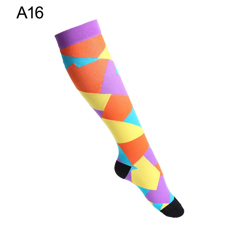 Большие размеры, женские/мужские носки для девочек, нейлоновые эластичные носки для кормящих, Веселые носки, повседневные длинные Компрессионные носки, удобные носки - Цвет: A16