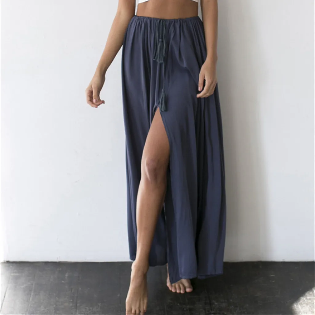 Womail юбка женская летняя шифоновая Удобная высокая талия юбка в складку Женская Длинная Юбка Повседневная модная новинка A19