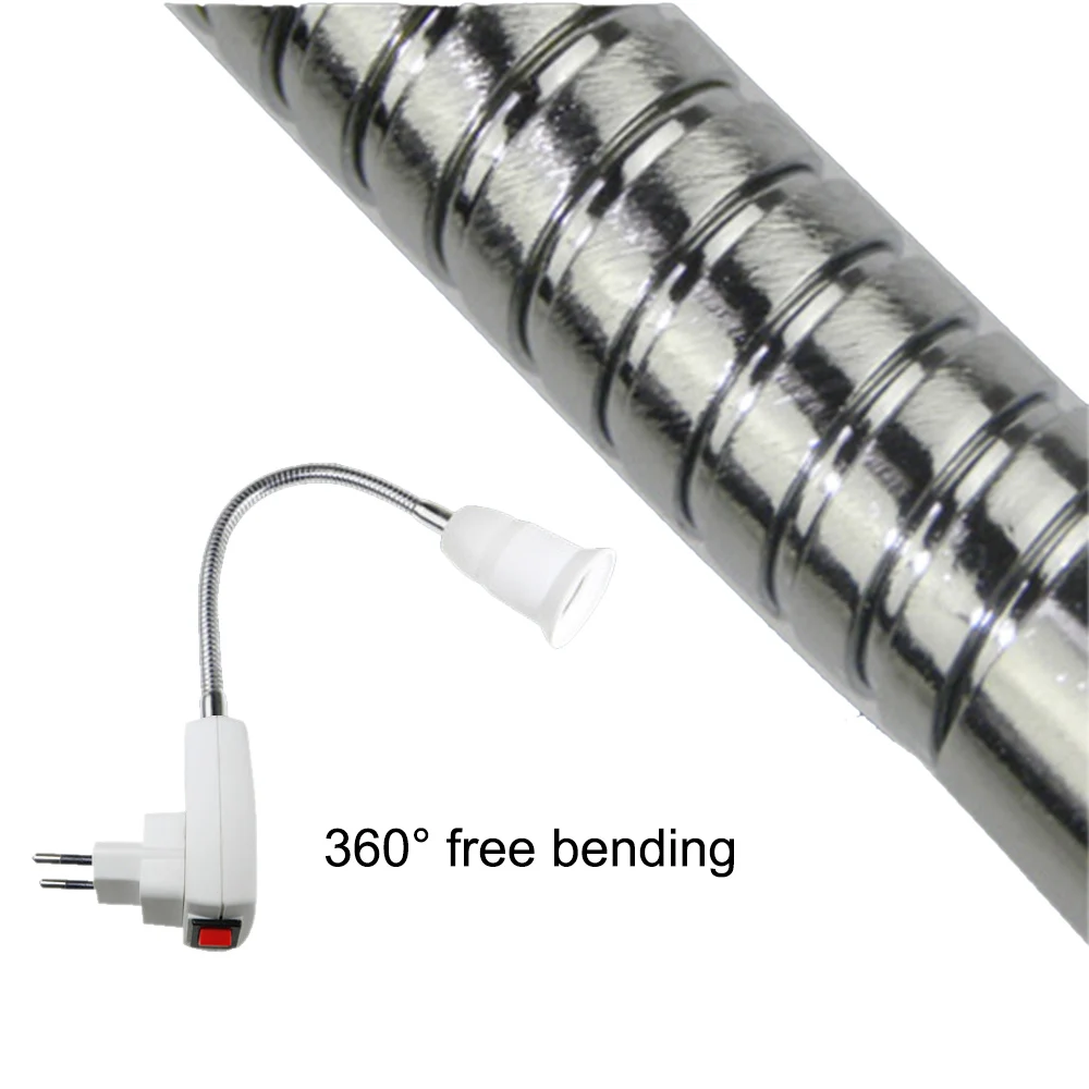 20-50cm AC 110-220V E27 소켓 홀더 램프 전구 소켓 e27 홀더 유연한 확장 변환기 스위치 어댑터 소켓 EU/US 플러그