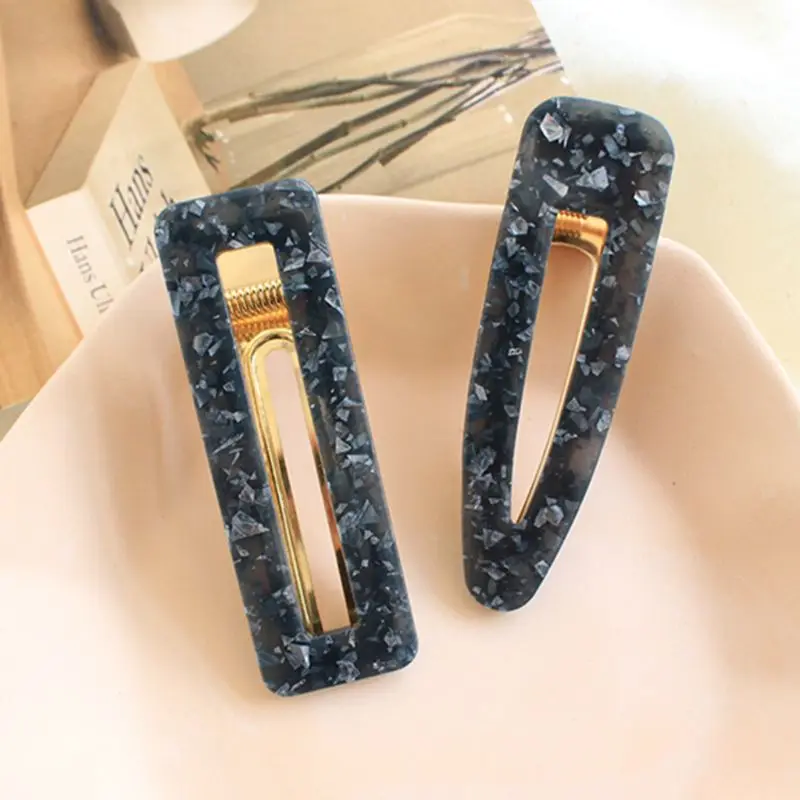 14 Styles Women Girl Korea Hollow Geometric Waterdrop Acrylic Hair Clips Shiny Tinfoil Sequins Hairpin Hair Accessories Barrette