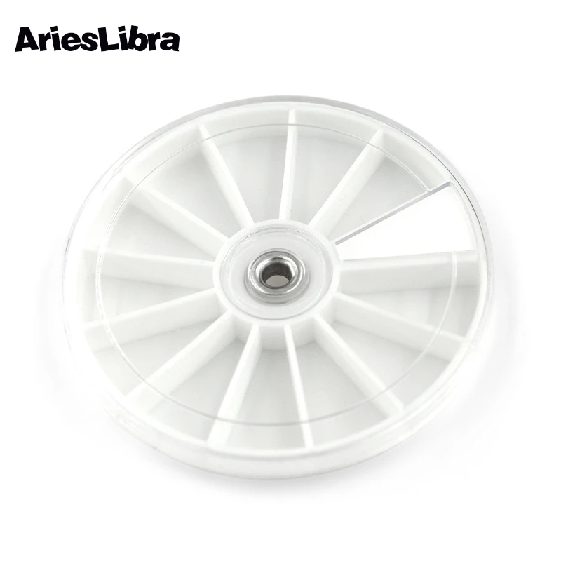 

AriesLibra Round Empty Box Case Container Storage Box Nail Rhinestones Decorations Container Storage Manicure Nail Art Tools