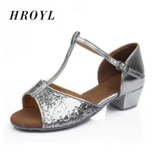 Лидер продаж, Женская Латинская танцевальная обувь для детей, девочек, детские блестящие туфли для латинских танцев, бальные туфли для танго, Каблук 3,5 см