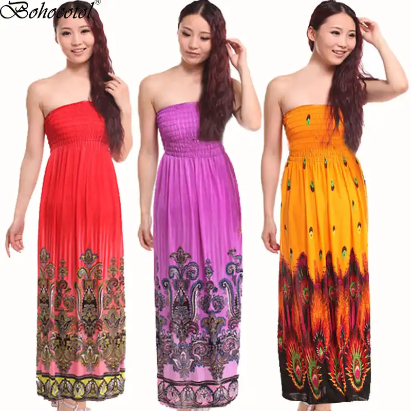 strapless long summer dresses