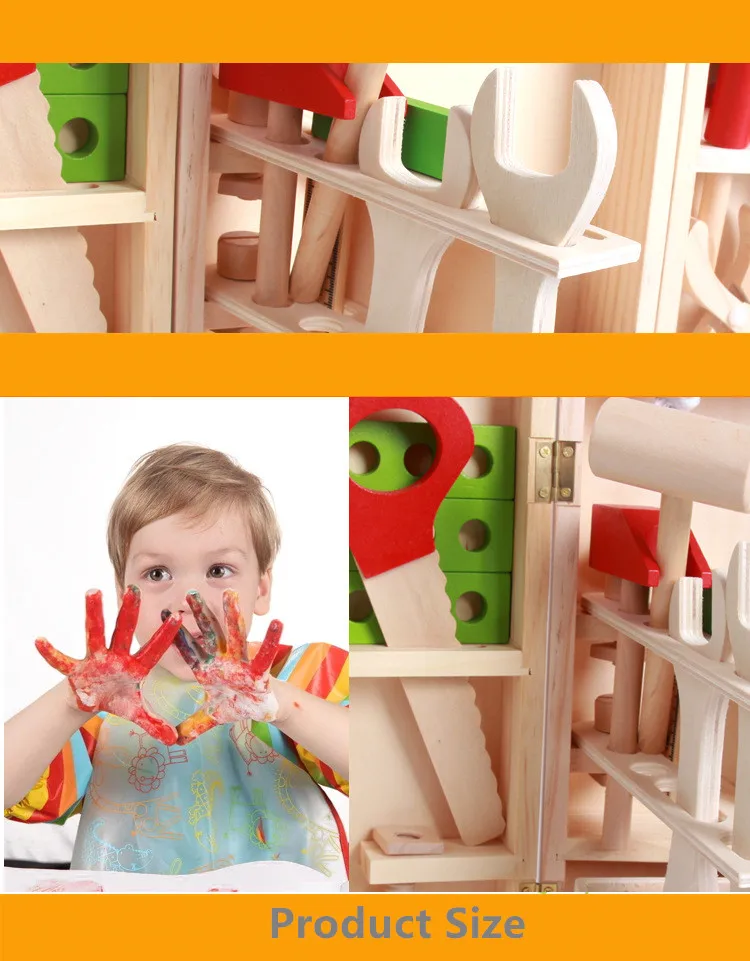 Toolbox сервис модель ящика для инструментов ящик с инструментами Прямая дом деревянный пазл, детская игрушка