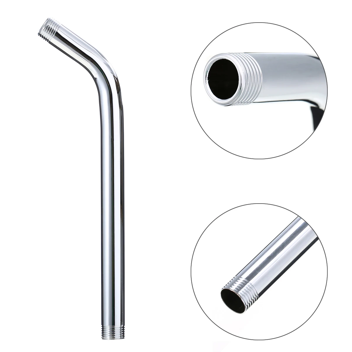 Mayitr Stainless Steel Shower Head Extension Pipe Showerhead Fixed Pipe Bathroom Wall Mounted Shower Arm 300mm