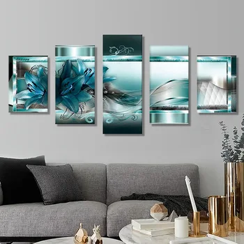 

5pcs/set mosaic full diamond painting blue flower 5d diamond painting full square and diamond painting embroidery cross stitch