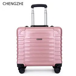 CHENGZHI 17 дюймов Высокое качество алюминиевая рама Скалка багаж Спиннер мужские брендовые дорожные сумки женские чемодан колеса