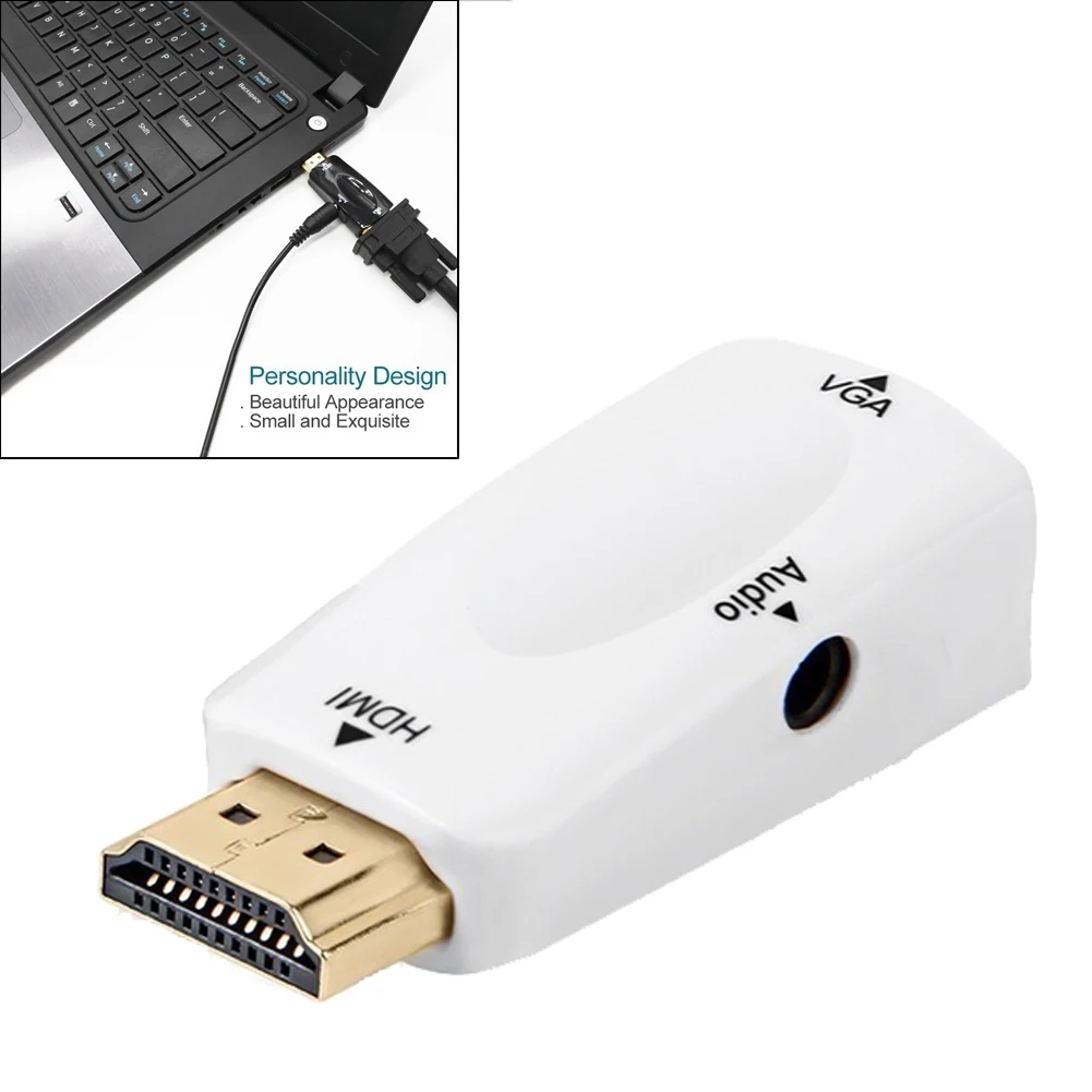 1080P HDMI папа к VGA Женский адаптер видео конвертер с аудио выходом N3|Кабели HDMI| |