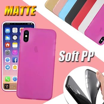 

100pcs 0.3mm Ultra Thin Slim Matte Frosted Transparent Clear Soft PP Back Case For iPhone 11 Pro Max XS XR X 8 7 6 6S Plus Cover