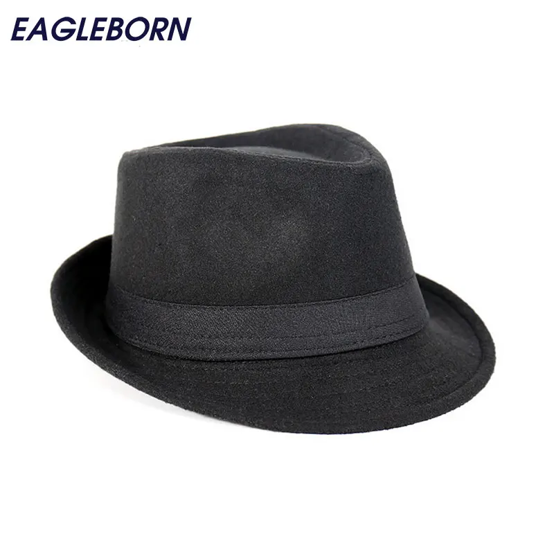 Անվճար առաքում Տղամարդկանց Fedora Hats Jazz Caps- ի գլխարկի գլխարկի կոկտեյլներ կարճ ոճով գլխարկ chapeu