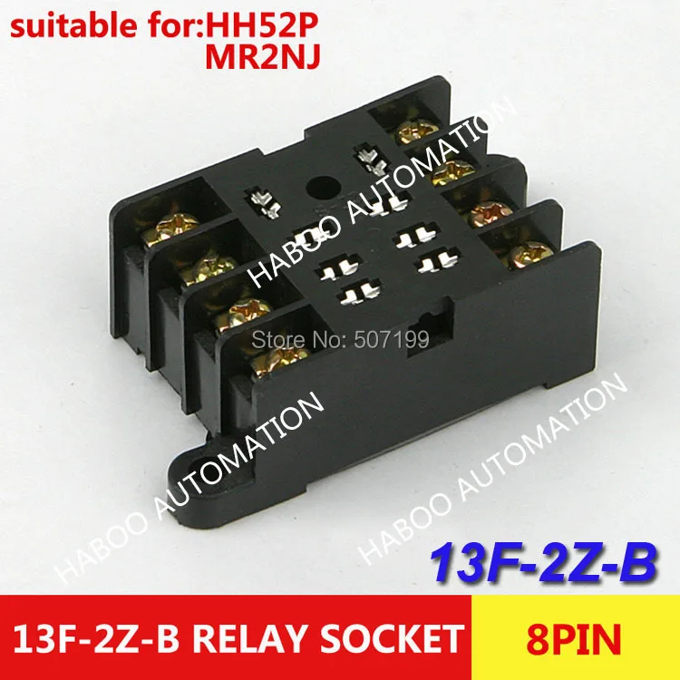

factory directly 10pcs/lot electrical socket 8pins replay socket 13F-2Z-B 10A 300V for HH52P MR2NJ relay