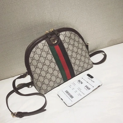 

Bag for woman new fairy fashion shell bag wild shoulder Messenger bag fashion wild large capacity brown pink green