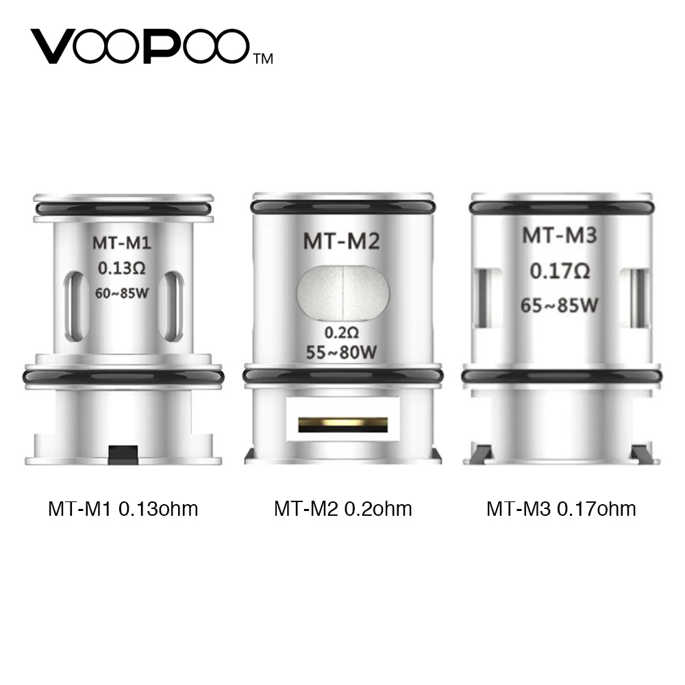 

3pcs/6pcs Original VOOPOO MT Replacement Coil for VOOPOO Maat Tank with 0.13ohm/0.17ohm/0.2ohm Coil Head VOOPOO MT Coil