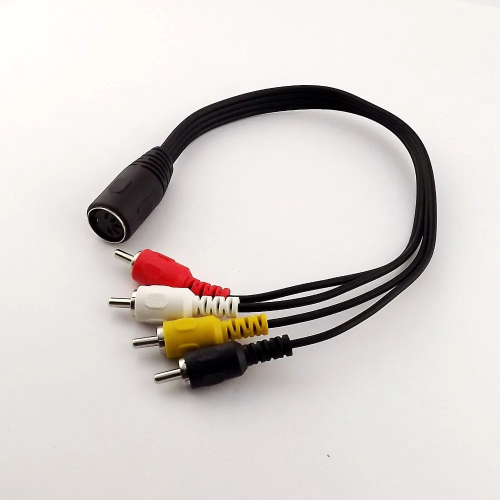 1pcs Audio Cable 5Pin MIDI DIN Female Jack Adapter to 4 RCA Phono Male