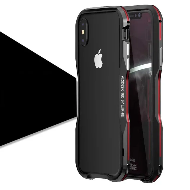 

For iphone X 7 8 Plus XR XS MAX Case Luxury Cover Bumper Thin Hard 3D 360 Protective Shell Metal Bumper Aluminium Frame Case