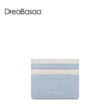 DreaBasaa Ultra-thin Card Holder Mini wallets small Genuine Leather purse Sheepskin Card Case With 6 Slots Fashion Style New