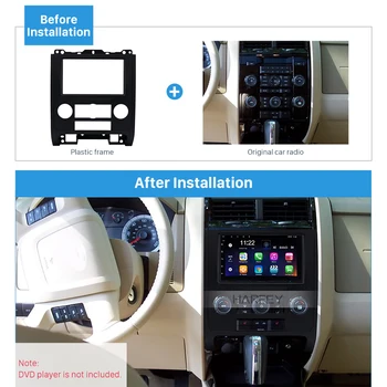 

Harfey 2Din Car Auto Radio Frame Fascia Cover Mount kit Refitting Trim Kit Panel for MAZDA Tribute MERCURY Mariner Ford Escape