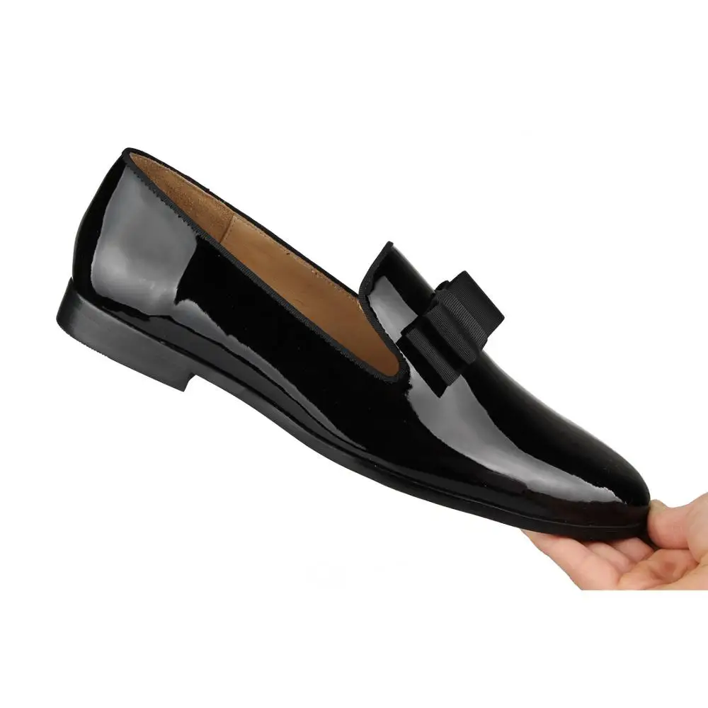 PATENT LEATHER Loafers SLIPPERS WITH SILK BOW (7)