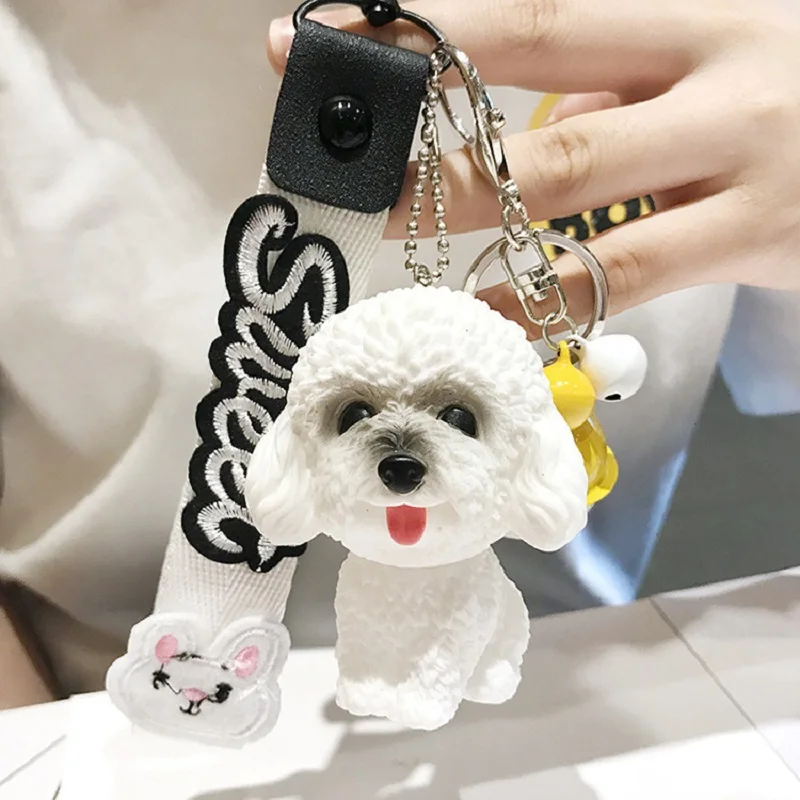 

2019 Dog Keychain Metal Keychain Key Ring Bag Charm Animal Couple Keychain Lovely Keychain Car Keyring Gift Women Jewelry