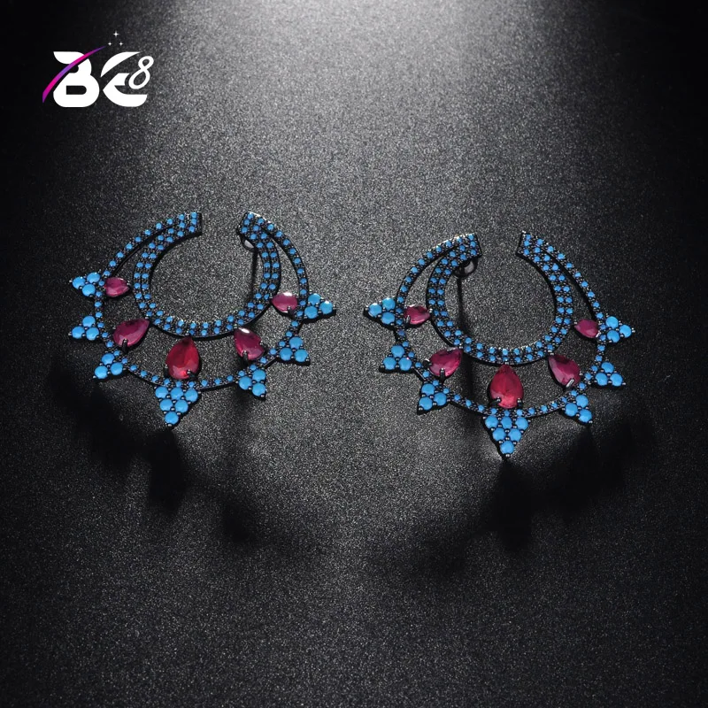 

Be 8 2018 Luxury New Fashion Round Shape Statement Earrings, Fashion Cubic Zirconia Stud Earrings for Women Wedding Jewelry E807