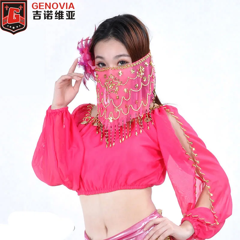

Belly Dance Veil Sequins Voile Wrap Handmade 9 Colours