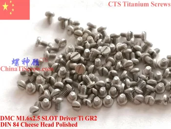 

Titanium screw M1.6x2.5 DIN 84 Cheese Head Slotted Driver 50 pcs Ti GR2