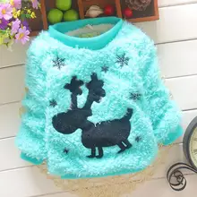 Новинка года, самый дешевый высококачественный красивый свитер с милым оленем ярких цветов для новорожденных девочек детская одежда для девочек, OT034