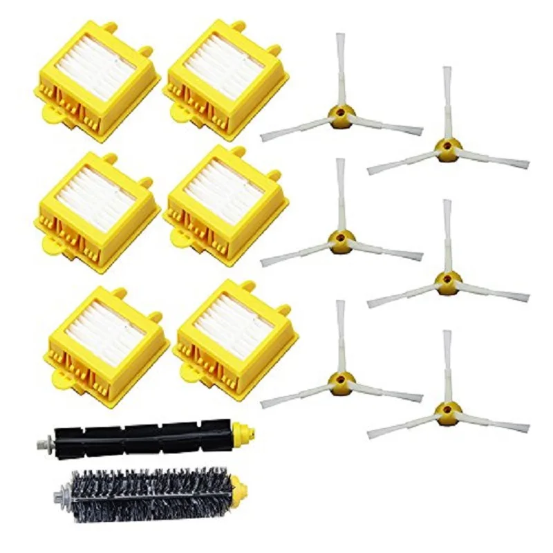 Hepa Filters Bristle Brush Flexible Beater Brush 3 Armed Side Brush Pack Set For IRobot Roomba