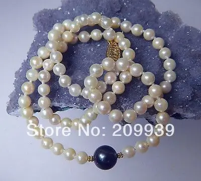 

Free shipping 003360 GENUINE SALTWATER TAHITIAN SOUTH SEA & AKOYA PEARLS 14 GOLD NECKLACE 18