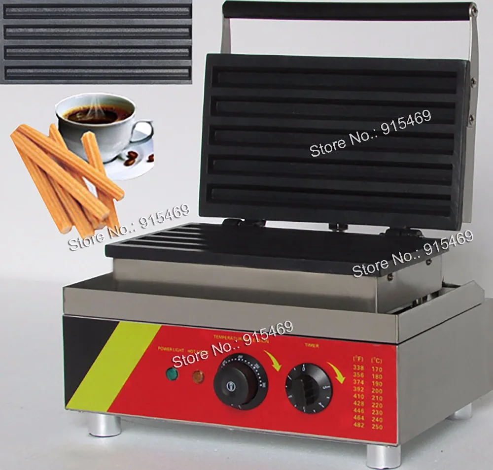 Free Shipping 5pcs 110v 220v Electric Commercial Churro Waffle Maker Iron Machine Baker