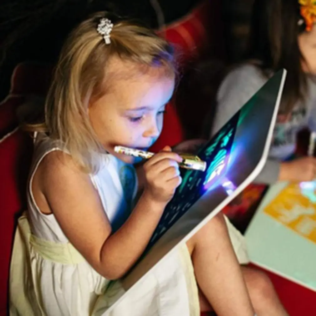 Флуоресцентная доска обучение маленьких детей цвет граффити доска живопись светодиодные фонари светящиеся художественные игрушки для
