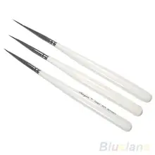 Wanita 3Pcs Kuku Acrylic Seni Profesional Sikat Liner Lukisan Menggambar Pen Manikur Kit Set Alat Makeup Perlengkapan(China)